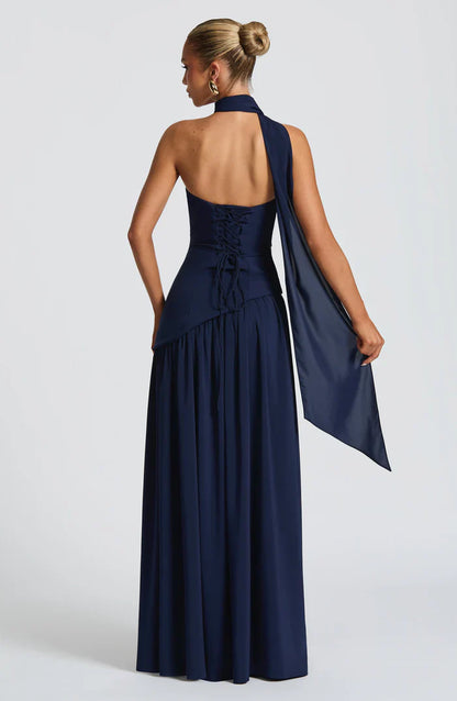 ROBE MAXI MALIYAH - BLEU MARINE