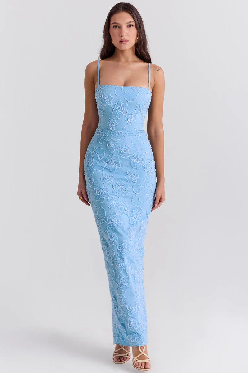 ROBE MAXI LYRA - BLEU CLAIR