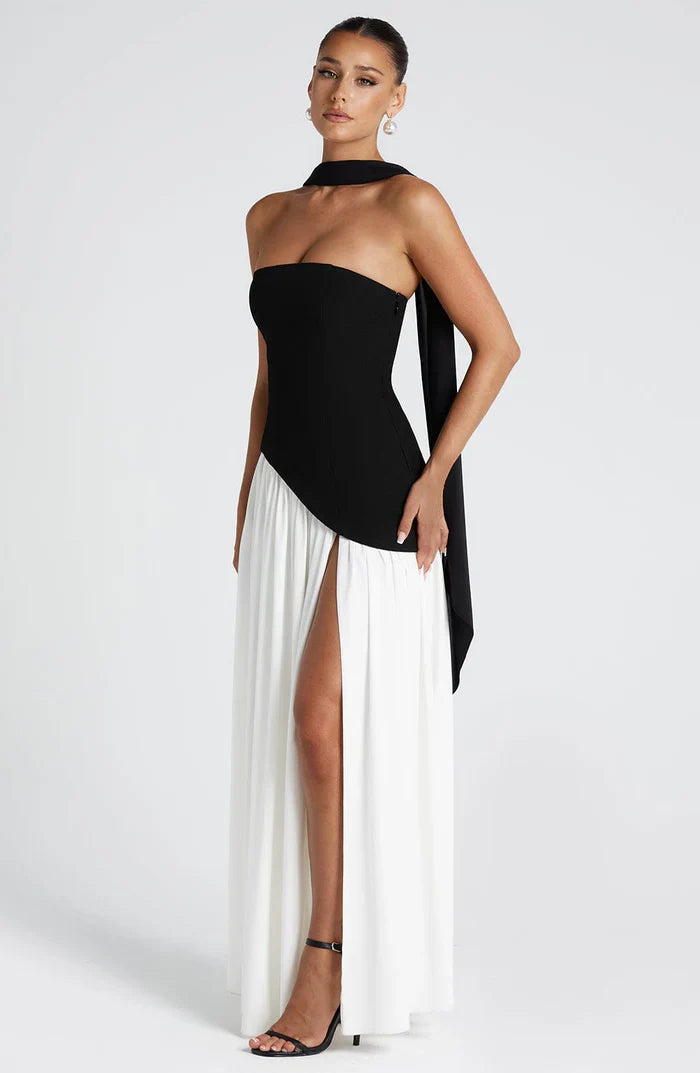 ROBE MAXI MALIYAH - NOIR/BLANC