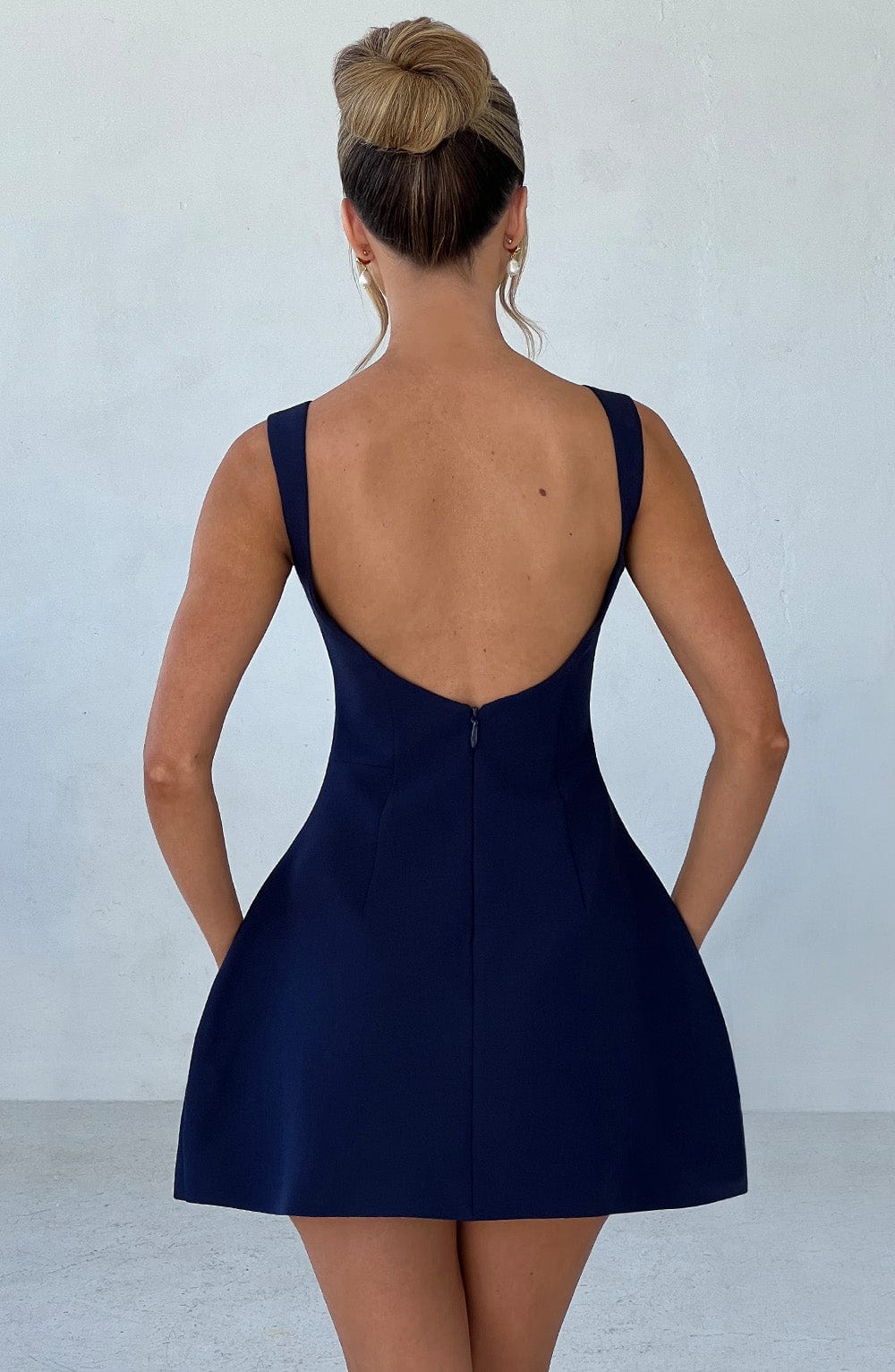 ROBE MINI DOS NU LILA - BLEU MARINE