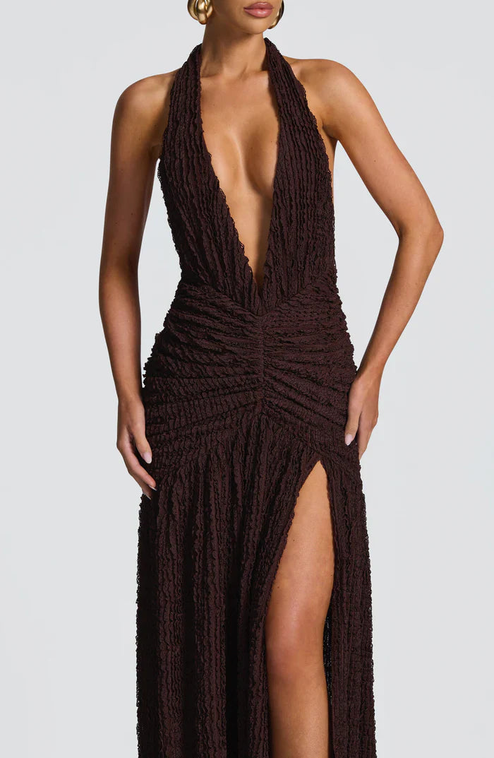 ROBE MAXI MINERVA - MARRON PRUNE