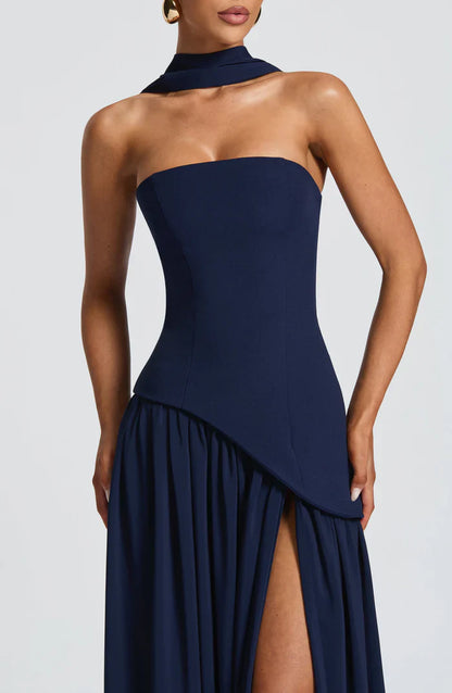 ROBE MAXI MALIYAH - BLEU MARINE