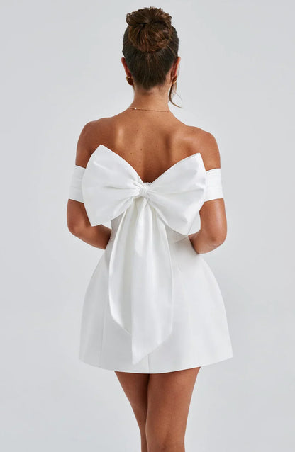 ROBE MINI NOIR BLOOM - BLANC 