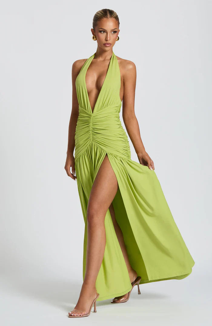 ROBE MAXI MELANIA - CITRON VERT