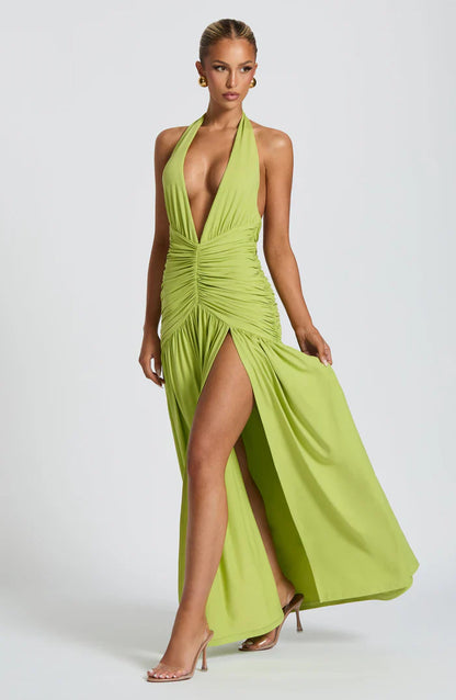 ROBE MAXI MELANIA - CITRON VERT