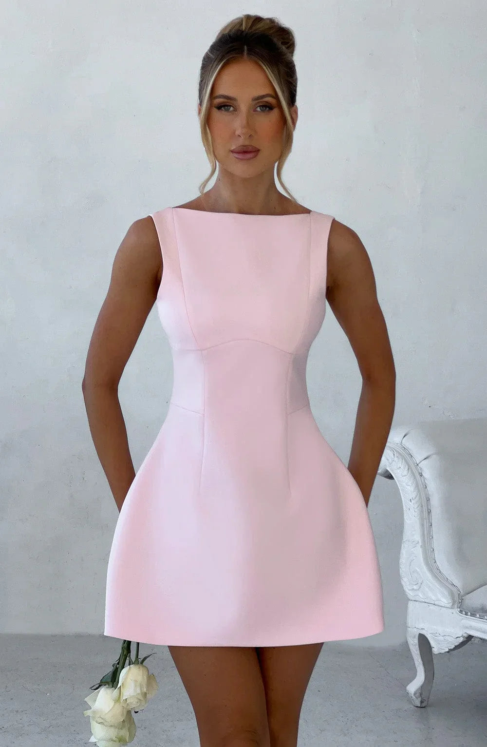 ROBE MINI DOS NU LILA - ROSE