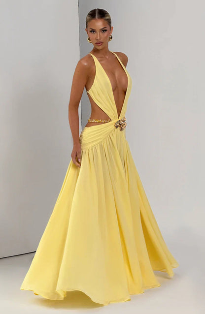ROBE MAXI INDIANNA - JAUNE