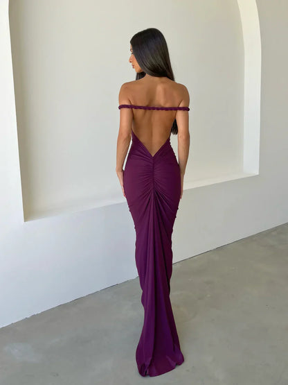 ROBE MAXI MELANI - MÛRE