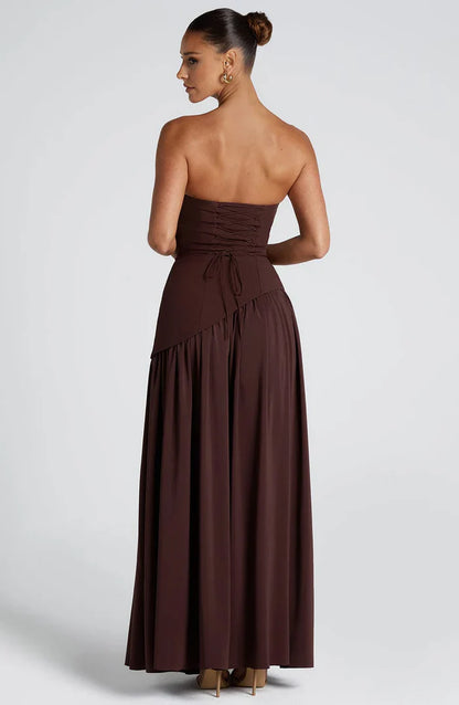 ROBE MAXI MALIYAH - MARRON