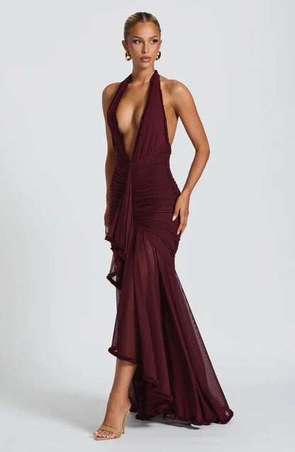 ROBE MAXI ONSI - BOURGOGNE