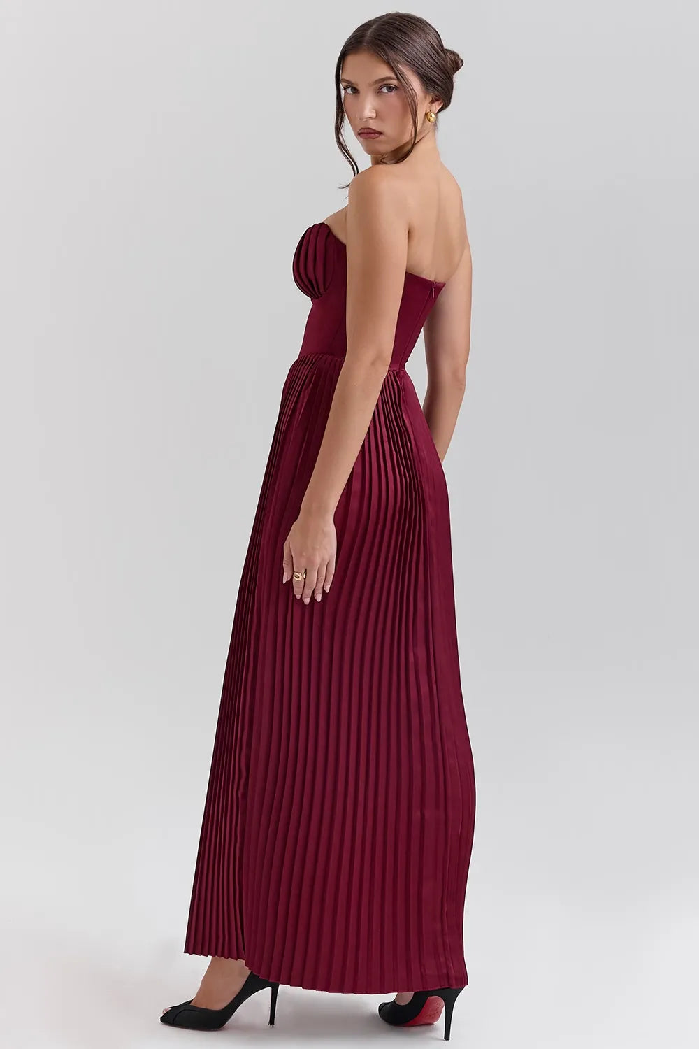 ROBE MAXI HELENA - BOURGOGNE