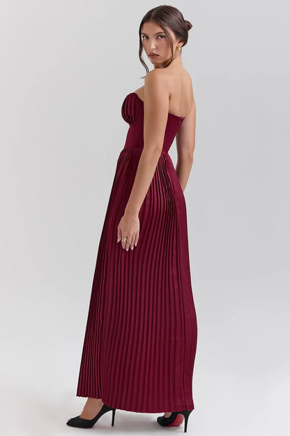 ROBE MAXI HELENA - BOURGOGNE