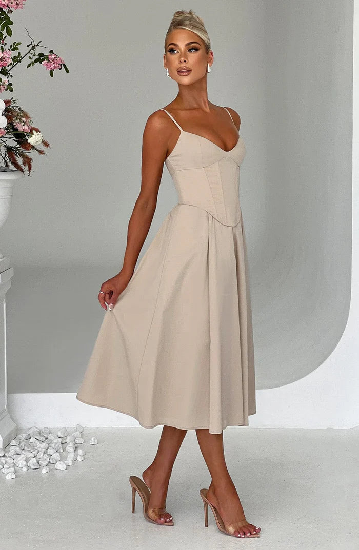 ROBE MIDI MARIELLA - BEIGE