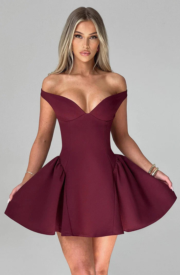 ROBE MINI MARLA - BOURGOGNE