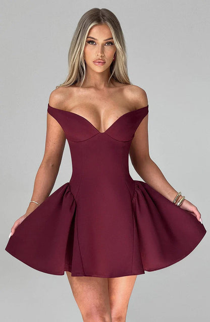 ROBE MINI MARLA - BOURGOGNE