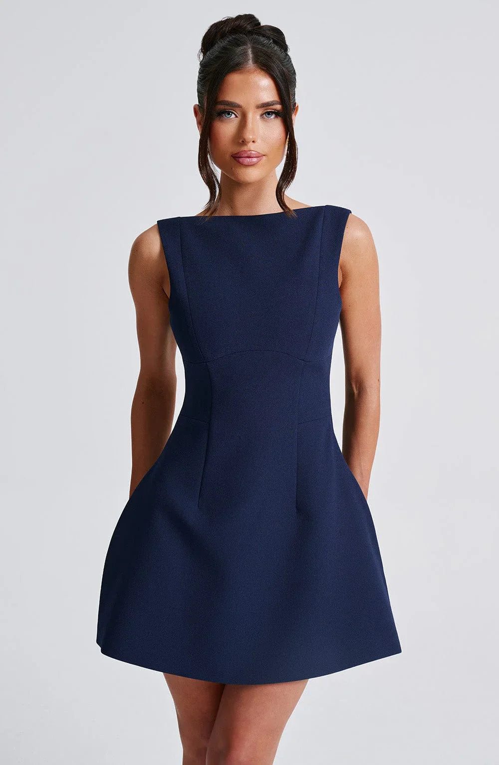 ROBE MINI DOS NU LILA - BLEU MARINE