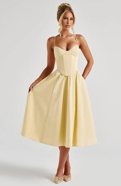 ROBE MIDI MARIELLA - JAUNE