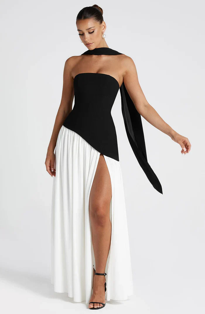ROBE MAXI MALIYAH - NOIR/BLANC