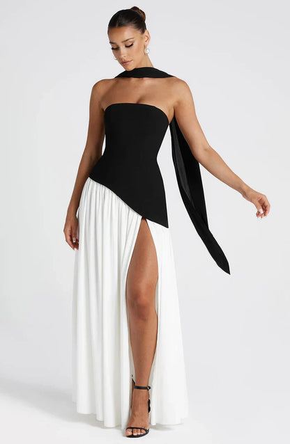 ROBE MAXI MALIYAH - NOIR/BLANC