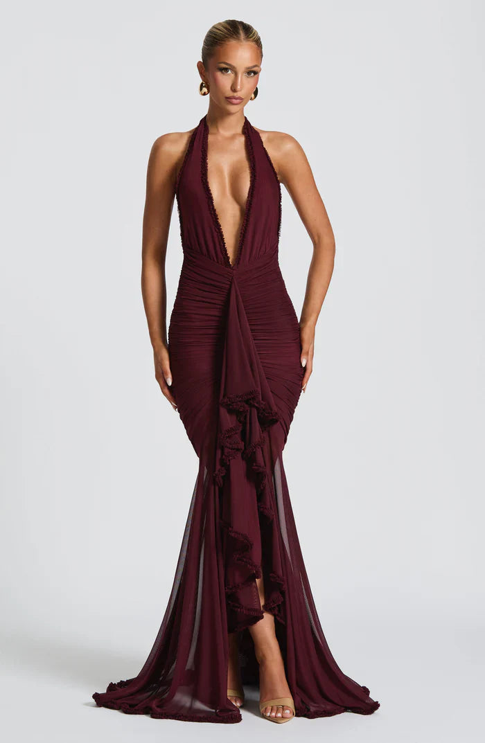 ROBE MAXI ONSI - BOURGOGNE