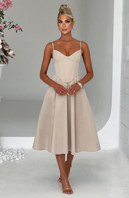 ROBE MIDI MARIELLA - BEIGE