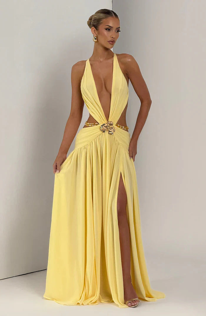 ROBE MAXI INDIANNA - JAUNE