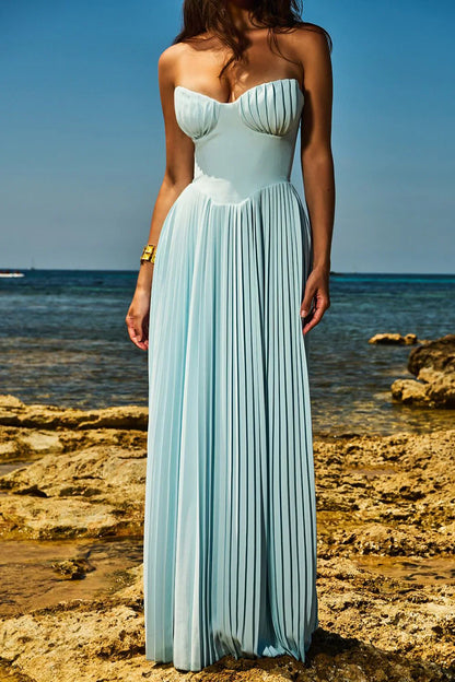 ROBE MAXI HELENA - BLEU CLAIR
