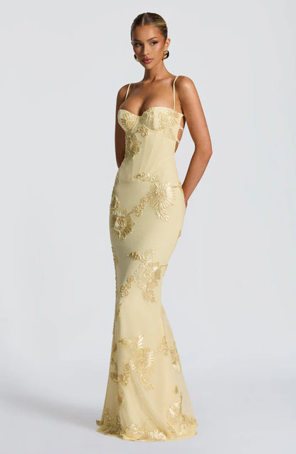 ROBE MAXI NEFERTITI - JAUNE