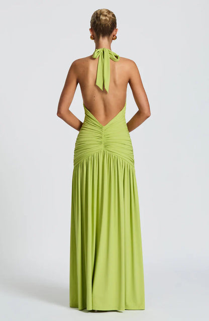ROBE MAXI MELANIA - CITRON VERT