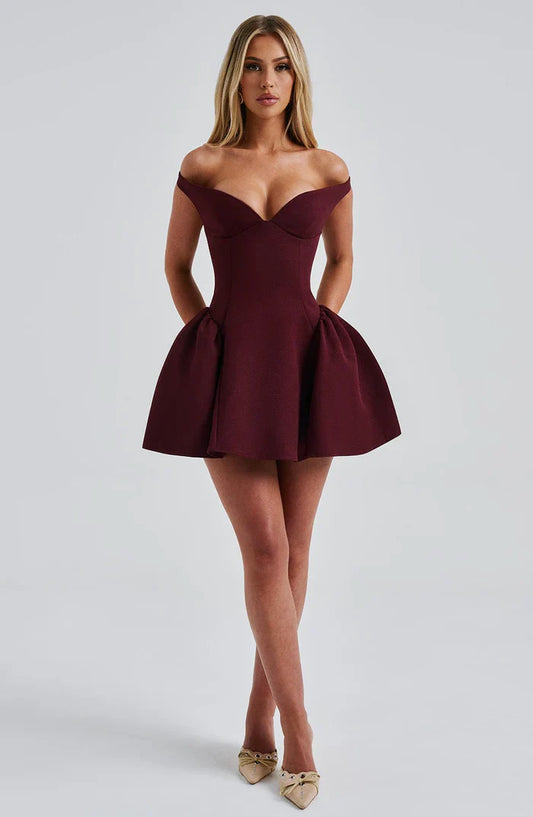 ROBE MINI MARLA - BOURGOGNE