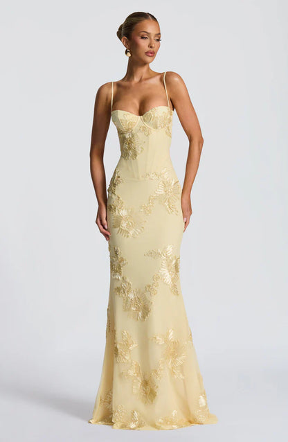 ROBE MAXI NEFERTITI - JAUNE