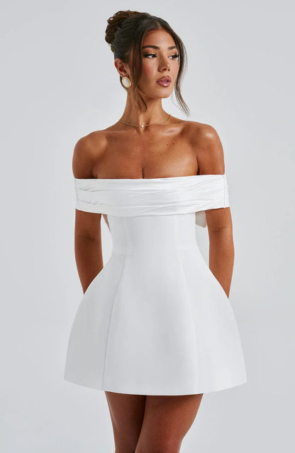ROBE MINI NOIR BLOOM - BLANC 