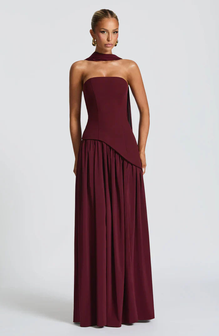 ROBE MAXI MALIYAH - BORDEAUX
