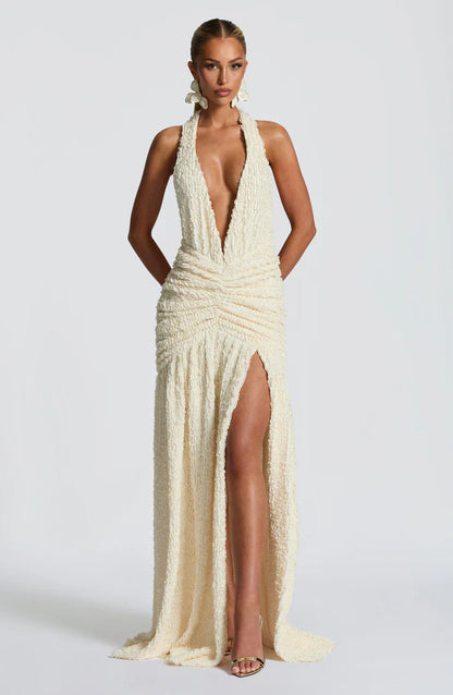 ROBE MAXI MINERVA - CRÈME