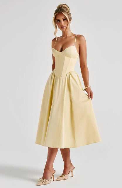 ROBE MIDI MARIELLA - JAUNE