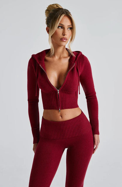 PORTIA KNIT SET - BURGUNDY