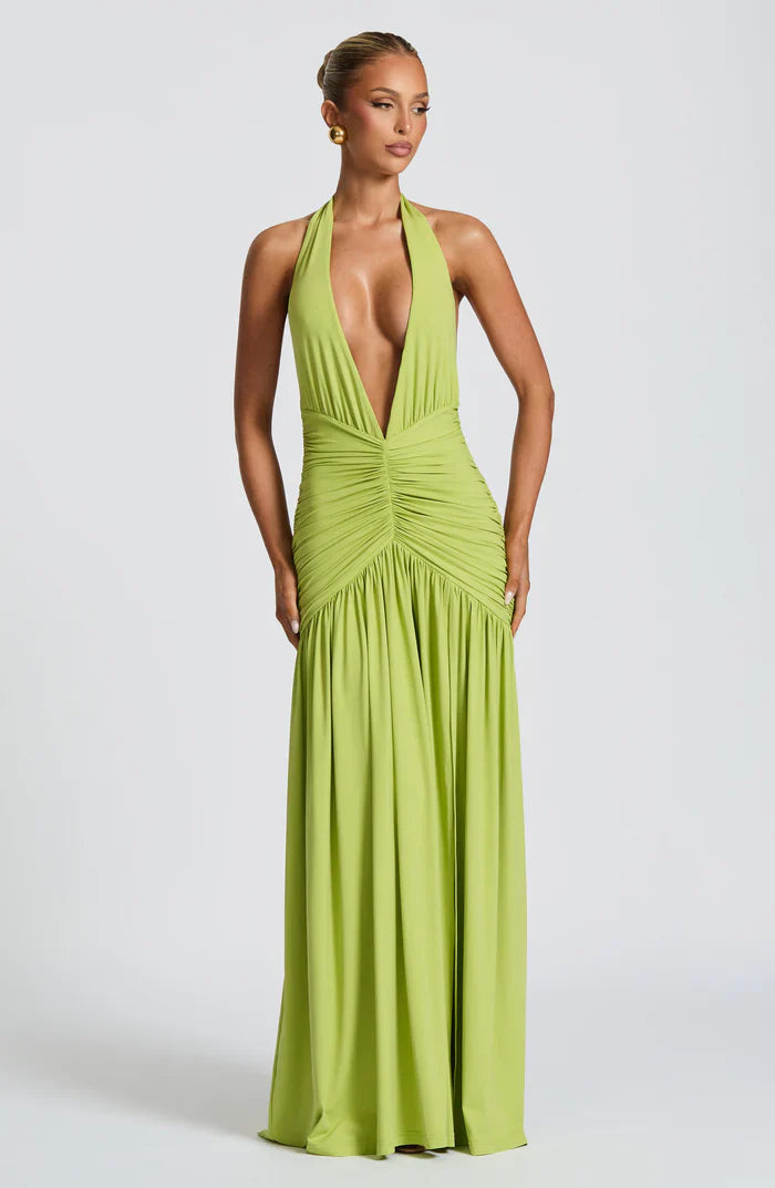 ROBE MAXI MELANIA - CITRON VERT