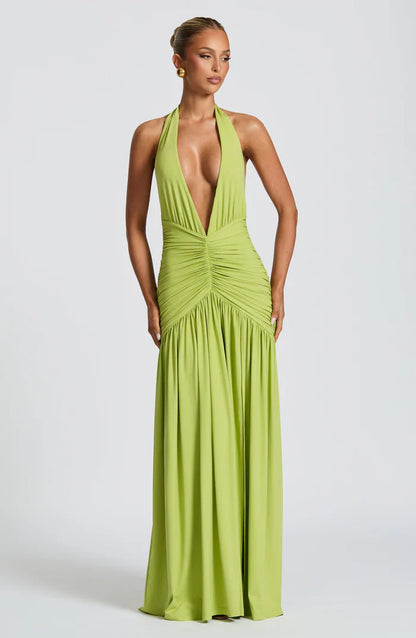 ROBE MAXI MELANIA - CITRON VERT