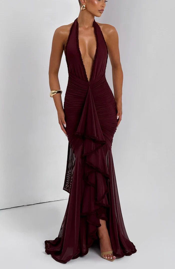 ROBE MAXI ONSI - BOURGOGNE