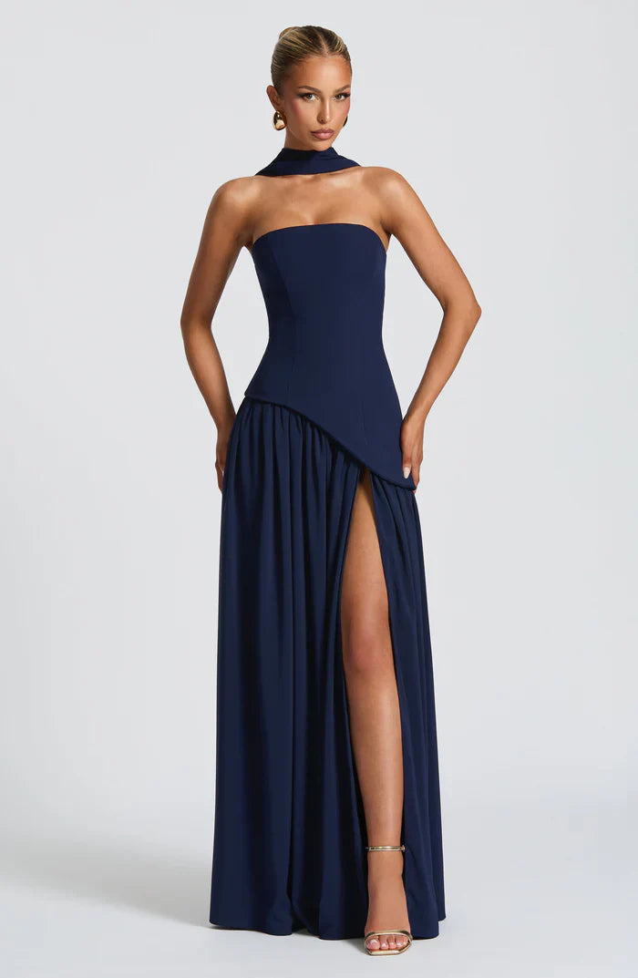 ROBE MAXI MALIYAH - BLEU MARINE