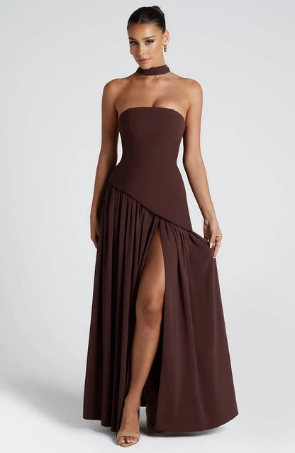 ROBE MAXI MALIYAH - MARRON