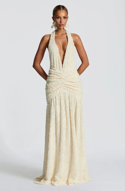 ROBE MAXI MINERVA - CRÈME