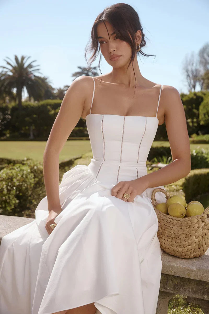 ROBE MIDI NYLA - BLANCHE
