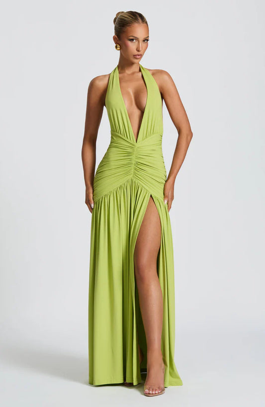 ROBE MAXI MELANIA - CITRON VERT