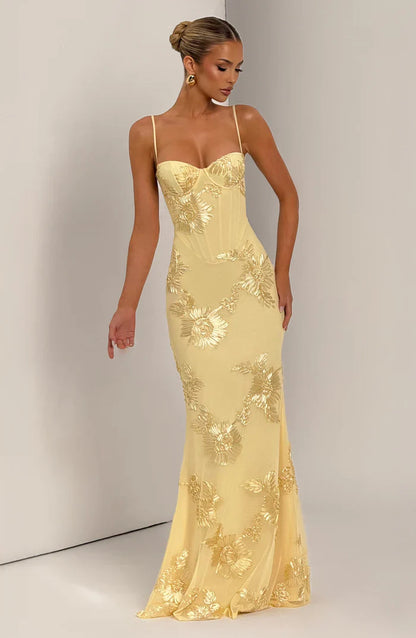 ROBE MAXI NEFERTITI - JAUNE