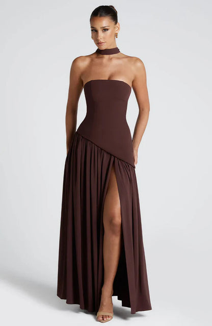 ROBE MAXI MALIYAH - MARRON