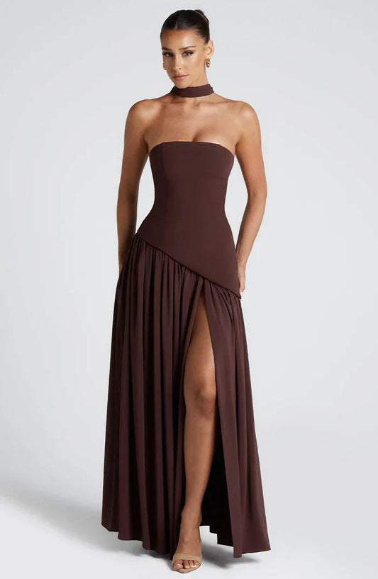 ROBE MAXI MALIYAH - MARRON