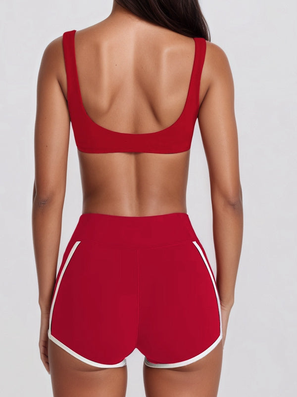 ZASUWA Female Contrast Color Stripes Sports Bras