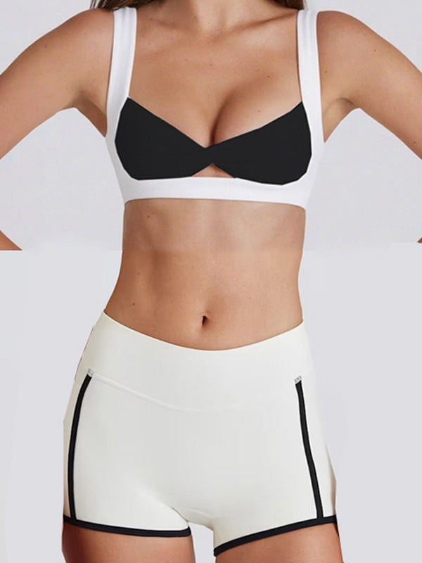 ZASUWA Female Contrast Color Stripes Sports Bras