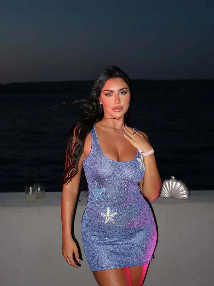 ROBE MINI MILAN - BLEU